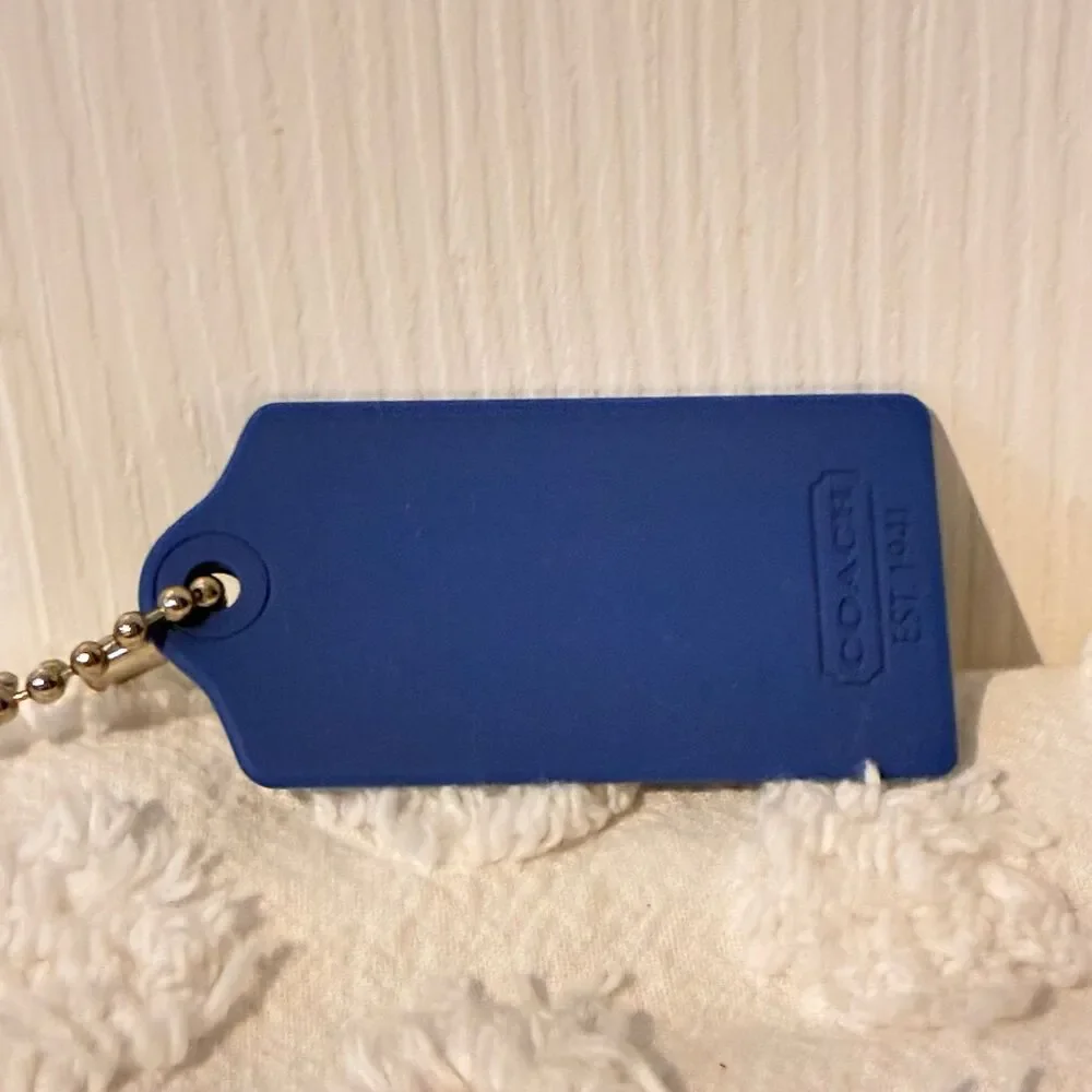 COACH SILICONE RUBBER Blue KeyFob Bag Charm Keychain Hang Tag Limited Edition